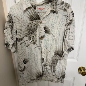 White and Gray Printed Men's Polo Shirt